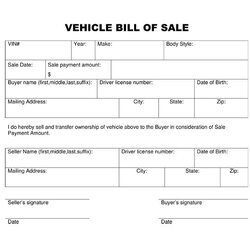 Matchless Free Printable Vehicle Bill Of Sale Template Form Generic Forms Massachusetts Sample Alberta