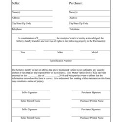 Superlative Bill Of Sale Template Fill Online Printable Blank Form Forms Vehicle Motor Format Large