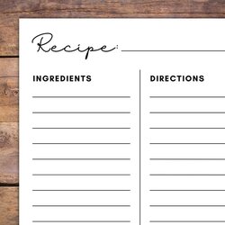 Perfect Minimalist Printable Blank Recipe Card And Sizes