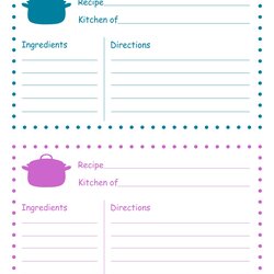 Peerless Full Page Recipe Template For Word Free Printable Card