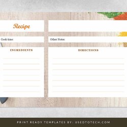 Wonderful Fancy Recipe Card Template For Word Used To Tech