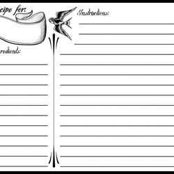 Swell Printable Recipe Card Template Word Templates