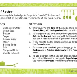 Free Recipe Card Templates For Microsoft Word Printable Template