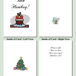 Marvelous Free Printable Christmas Cards Bah Humbug Design Card Template Templates Happy Print File