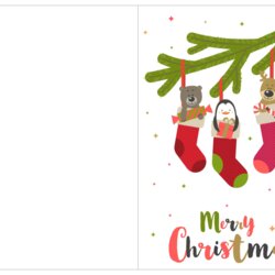 Preeminent Best Printable Christmas Card Templates For Free At