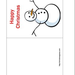 Admirable Free Printable Christmas Cards Happy For Card Templates Holiday Fold Template Making Snowman Print
