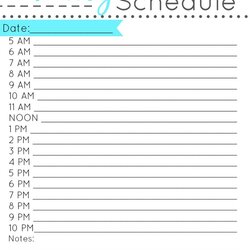Free Printable Daily Schedule Tips Template Blank Templates Calendar Routine Planner School Word Kids Work