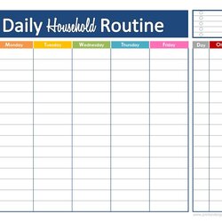 Matchless Free Printable Daily Routine Schedules Images Schedule Kids Household Template Templates Planner