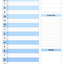 Preeminent Free Daily Schedule Planner Template Blue