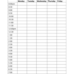 Out Of This World Blank Daily Schedule Free Planner Weekly Template