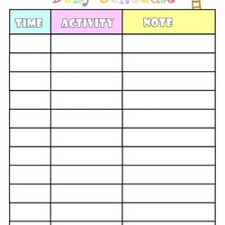The Highest Standard Printable Editable Daily Schedule Template Templates Final