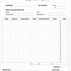 Swell Free Expense Form Template New Report Templates Spreadsheet Employee Excel Docs