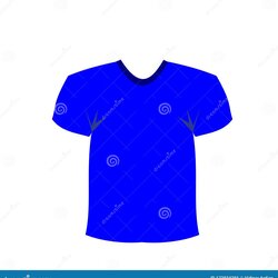 Sublime Blank Blue Shirt Template Vector Stock Illustration Of Print