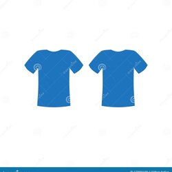 Spiffing Blank Blue Shirt Template Vector Stock Illustration Print