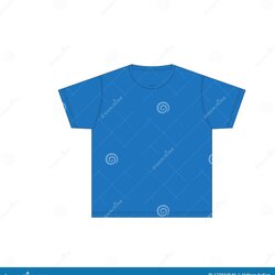 Superior Blank Blue Shirt Template Vector Stock Illustration Of Print