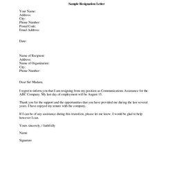 Out Of This World Resignation Letter Template