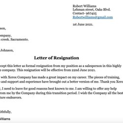 Wonderful Resignation Letter Samples