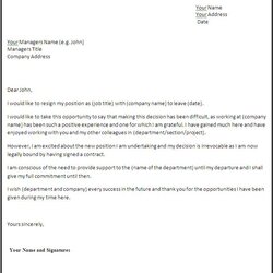 Terrific Resignation Letter Template Free Templates Sample Format Letters Word Professional Write Example