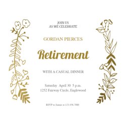 High Quality Side By Gold Free Retirement Farewell Party Invitation Template Invitations Choose Board