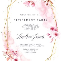 Supreme Floral Retirement Farewell Party Invitation