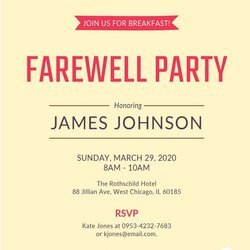 Cool Template Ideas Farewell Party Invitation Free Word Throughout