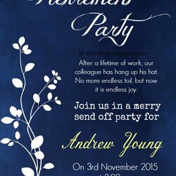 Retirement Party Invitation Wording Ideas And Samples Wordings Dinner Invitations Template Farewell Invite