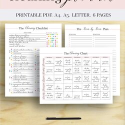 Super Cleaning Schedule Checklist Planner Daily Printable Weekly List Spring Tips Checklists