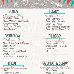 Printable Weekly Cleaning Schedule Free Home Organization