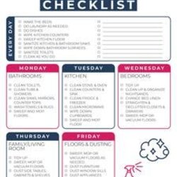 Weekly Cleaning Schedule Printable Checklist
