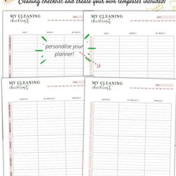 Peerless Cleaning Schedule Checklist Weekly