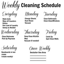 Splendid Weekly Cleaning Schedule Life In The Green House