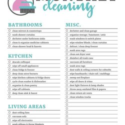 Very Good Printable Cleaning Checklists Daily Weekly Monthly Tasks Deep