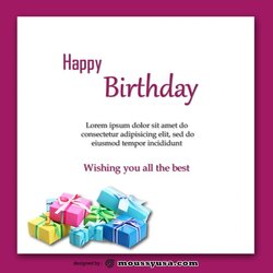 Supreme Birthday Card Template Free Templates In