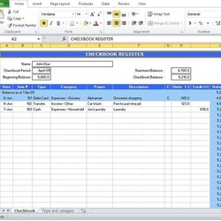 Fine Microsoft Excel Checkbook Register Templates