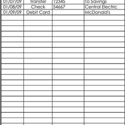 Very Good Checkbook Register Excel Templates Template