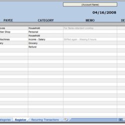 Superb Checkbook Register Template Excel Leah Transaction