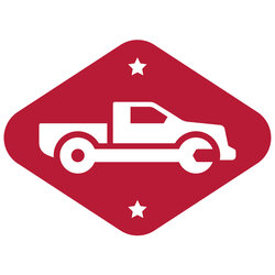 Auto Repair Logo By On Car Automotive Truck Red