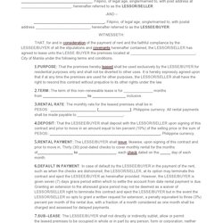 Legit Free Rent To Own Contracts Templates Contract