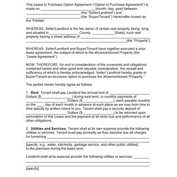 Swell Free Rent To Own Contracts Templates Contract