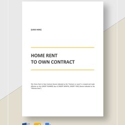 Outstanding Rent To Own Contract Templates Free Downloads Template Home