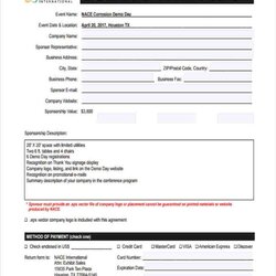 Brilliant Free Sample Event Sponsorship Forms In Ms Word With Regard To Sponsor Contract Invoice Card