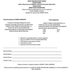 Sponsorship Form Templates And Samples Template Event Website Width