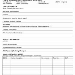Magnificent Event Sponsorship Form Template Darrin Templates