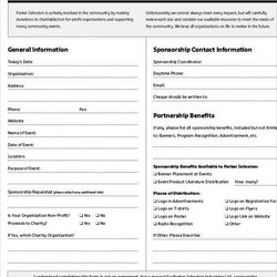 Peerless Sponsorship Form Template Word Best Of Sample Request Forms Event Community Donation Examples