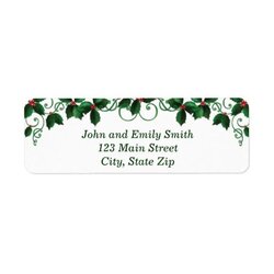 Fine Christmas Return Address Labels Label Template Templates Holiday Choose Board Holly