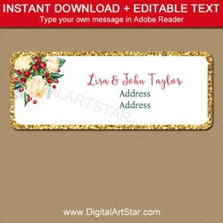 Perfect Christmas Return Address Labels Template Database