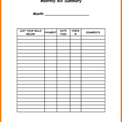 Superb Blank Printable Monthly Bill Pay Worksheet Calendar Template Spreadsheet For Bills Within Excel
