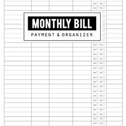 Very Good Monthly Bill Organizer Template Excel Unforgettable High
