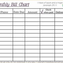 Sublime Monthly Bill Organizer Template Excel Free Download Spreadsheet Printable Chart Calendar Blank Budget