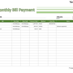 Splendid Bill Pay Template Excel Simple Design Monthly Payment